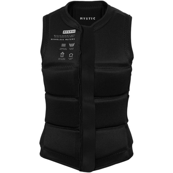 2024 Mystic Frauen Star Front Zip Wake Impact Vest 35005.240246 - Black